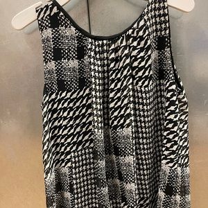 Mango mixed houndstooth blouse tank